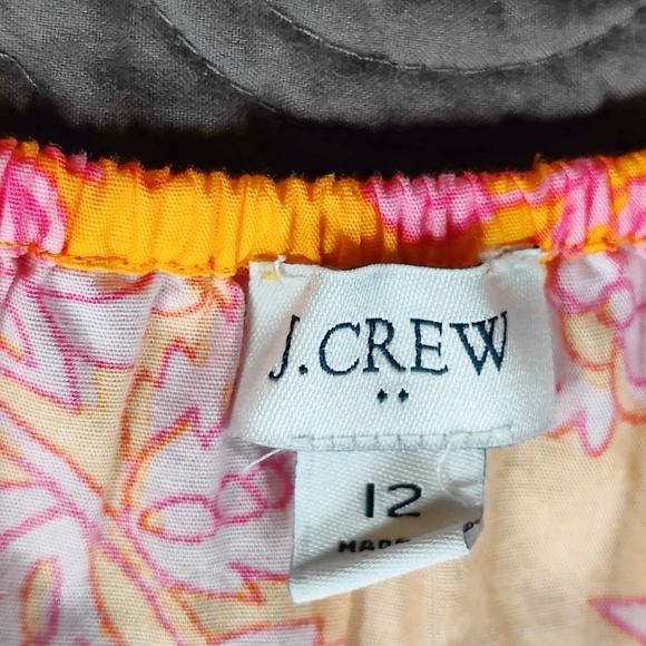 J CREW Floral Tiered A Line Sun Dress Women’s 12 Orange Pink Colorful Vacation - Picture 8 of 12
